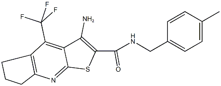 3-amino-N-(4-methylbenzyl)-4-(trifluoromethyl)-6,7-dihydro-5H-cyclopenta[b]thieno[3,2-e]pyridine-2-carboxamide 구조식 이미지