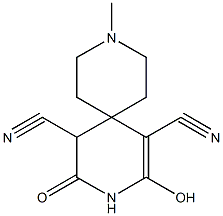 2-hydroxy-9-methyl-4-oxo-3,9-diazaspiro[5.5]undec-1-ene-1,5-dicarbonitrile Structure