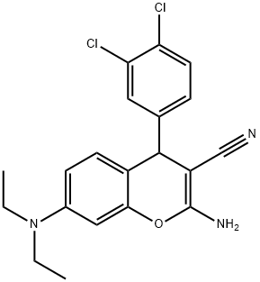 2-amino-4-(3,4-dichlorophenyl)-7-(diethylamino)-4H-chromene-3-carbonitrile 구조식 이미지