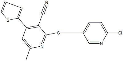 2-{[(6-chloro-3-pyridinyl)methyl]sulfanyl}-6-methyl-4-(2-thienyl)nicotinonitrile 구조식 이미지