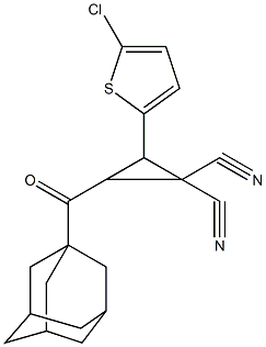 2-(1-adamantylcarbonyl)-3-(5-chloro-2-thienyl)-1,1-cyclopropanedicarbonitrile 구조식 이미지