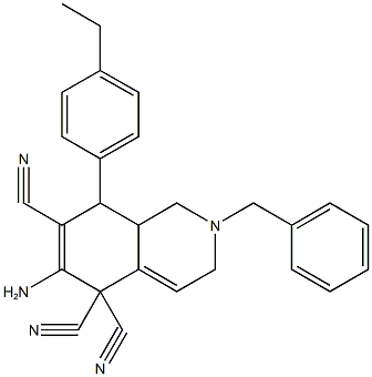 6-amino-2-benzyl-8-(4-ethylphenyl)-2,3,8,8a-tetrahydro-5,5,7(1H)-isoquinolinetricarbonitrile 구조식 이미지