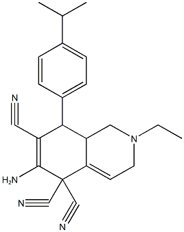 6-amino-2-ethyl-8-(4-isopropylphenyl)-2,3,8,8a-tetrahydro-5,5,7(1H)-isoquinolinetricarbonitrile Structure