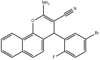 2-amino-4-(5-bromo-2-fluorophenyl)-4H-benzo[h]chromene-3-carbonitrile 구조식 이미지