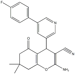 2-amino-4-[5-(4-fluorophenyl)-3-pyridinyl]-7,7-dimethyl-5-oxo-5,6,7,8-tetrahydro-4H-chromene-3-carbonitrile 구조식 이미지