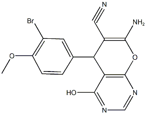 7-amino-5-(3-bromo-4-methoxyphenyl)-4-hydroxy-5H-pyrano[2,3-d]pyrimidine-6-carbonitrile 구조식 이미지