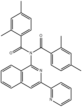 N-(2,4-dimethylbenzoyl)-2,4-dimethyl-N-[3-(2-pyridinyl)-1-isoquinolinyl]benzamide 구조식 이미지