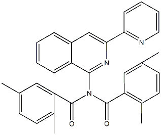 N-(2,5-dimethylbenzoyl)-2,5-dimethyl-N-[3-(2-pyridinyl)-1-isoquinolinyl]benzamide 구조식 이미지