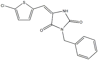 3-benzyl-5-[(5-chloro-2-thienyl)methylene]-2,4-imidazolidinedione Structure