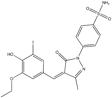 4-[4-(3-ethoxy-4-hydroxy-5-iodobenzylidene)-3-methyl-5-oxo-4,5-dihydro-1H-pyrazol-1-yl]benzenesulfonamide Structure