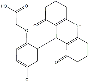 [4-chloro-2-(1,8-dioxo-1,2,3,4,5,6,7,8,9,10-decahydro-9-acridinyl)phenoxy]acetic acid Structure