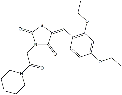 5-(2,4-diethoxybenzylidene)-3-[2-oxo-2-(1-piperidinyl)ethyl]-1,3-thiazolidine-2,4-dione 구조식 이미지