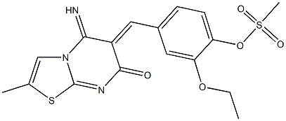 2-ethoxy-4-[(5-imino-2-methyl-7-oxo-5H-[1,3]thiazolo[3,2-a]pyrimidin-6(7H)-ylidene)methyl]phenyl methanesulfonate 구조식 이미지