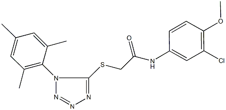 N-(3-chloro-4-methoxyphenyl)-2-[(1-mesityl-1H-tetraazol-5-yl)sulfanyl]acetamide 구조식 이미지