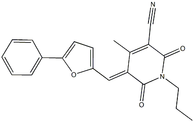 4-methyl-2,6-dioxo-5-[(5-phenyl-2-furyl)methylene]-1-propyl-1,2,5,6-tetrahydro-3-pyridinecarbonitrile 구조식 이미지