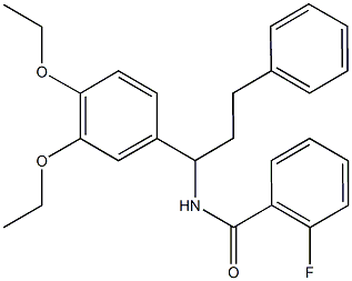 N-[1-(3,4-diethoxyphenyl)-3-phenylpropyl]-2-fluorobenzamide 구조식 이미지