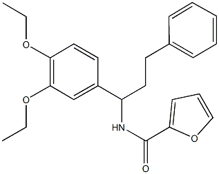 N-[1-(3,4-diethoxyphenyl)-3-phenylpropyl]-2-furamide 구조식 이미지