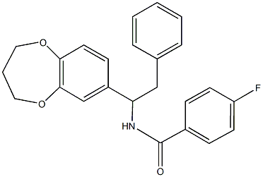 N-[1-(3,4-dihydro-2H-1,5-benzodioxepin-7-yl)-2-phenylethyl]-4-fluorobenzamide Structure