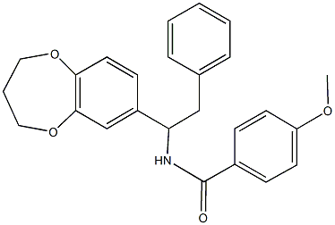 N-[1-(3,4-dihydro-2H-1,5-benzodioxepin-7-yl)-2-phenylethyl]-4-methoxybenzamide Structure