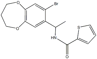 N-[1-(8-bromo-3,4-dihydro-2H-1,5-benzodioxepin-7-yl)ethyl]-2-thiophenecarboxamide Structure