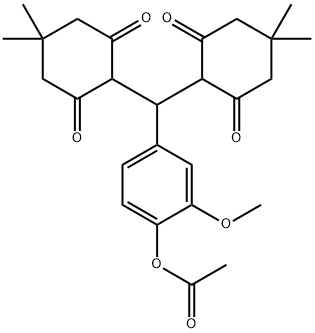 4-[bis(4,4-dimethyl-2,6-dioxocyclohexyl)methyl]-2-methoxyphenyl acetate 구조식 이미지