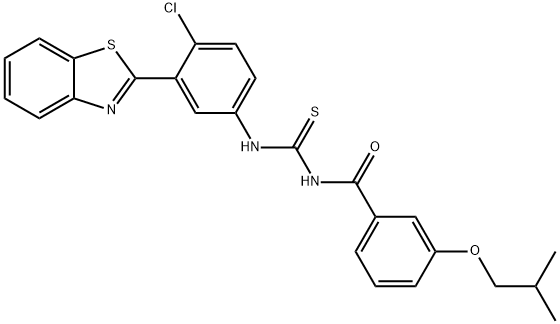 N-[3-(1,3-benzothiazol-2-yl)-4-chlorophenyl]-N'-(3-isobutoxybenzoyl)thiourea Structure