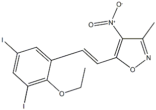 5-[2-(2-ethoxy-3,5-diiodophenyl)vinyl]-4-nitro-3-methylisoxazole 구조식 이미지