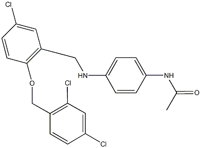 N-[4-({5-chloro-2-[(2,4-dichlorobenzyl)oxy]benzyl}amino)phenyl]acetamide 구조식 이미지