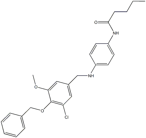 N-(4-{[4-(benzyloxy)-3-chloro-5-methoxybenzyl]amino}phenyl)pentanamide 구조식 이미지