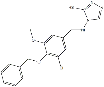 4-{[4-(benzyloxy)-3-chloro-5-methoxybenzyl]amino}-4H-1,2,4-triazol-3-yl hydrosulfide Structure
