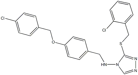 N-{4-[(4-chlorobenzyl)oxy]benzyl}-N-{3-[(2-chlorobenzyl)sulfanyl]-4H-1,2,4-triazol-4-yl}amine 구조식 이미지