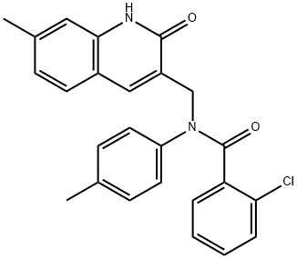 2-chloro-N-[(2-hydroxy-7-methyl-3-quinolinyl)methyl]-N-(4-methylphenyl)benzamide Structure