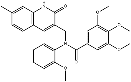 N-[(2-hydroxy-7-methyl-3-quinolinyl)methyl]-3,4,5-trimethoxy-N-(2-methoxyphenyl)benzamide 구조식 이미지