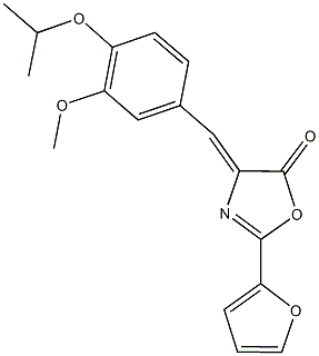 2-(2-furyl)-4-(4-isopropoxy-3-methoxybenzylidene)-1,3-oxazol-5(4H)-one Structure