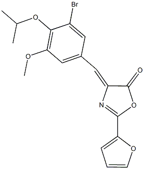 4-(3-bromo-4-isopropoxy-5-methoxybenzylidene)-2-(2-furyl)-1,3-oxazol-5(4H)-one Structure