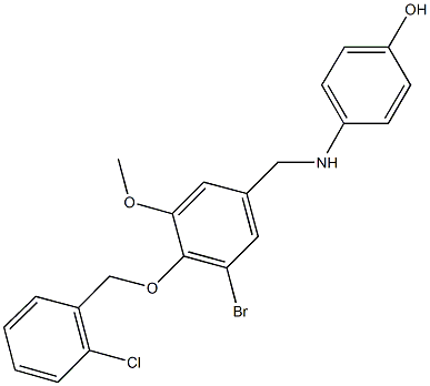 4-({3-bromo-4-[(2-chlorobenzyl)oxy]-5-methoxybenzyl}amino)phenol 구조식 이미지