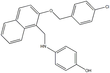 4-[({2-[(4-chlorobenzyl)oxy]-1-naphthyl}methyl)amino]phenol Structure