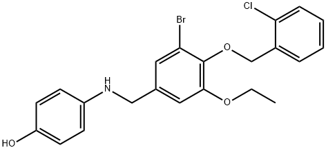 4-({3-bromo-4-[(2-chlorobenzyl)oxy]-5-ethoxybenzyl}amino)phenol Structure