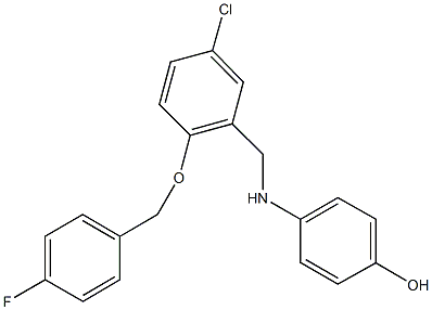 4-({5-chloro-2-[(4-fluorobenzyl)oxy]benzyl}amino)phenol 구조식 이미지