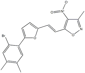 5-{2-[5-(2-bromo-4,5-dimethylphenyl)-2-furyl]vinyl}-4-nitro-3-methylisoxazole Structure