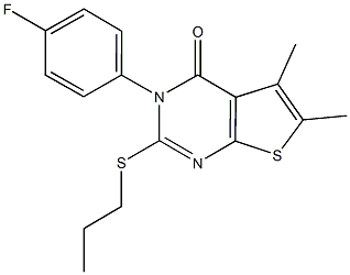 3-(4-fluorophenyl)-5,6-dimethyl-2-(propylsulfanyl)thieno[2,3-d]pyrimidin-4(3H)-one Structure