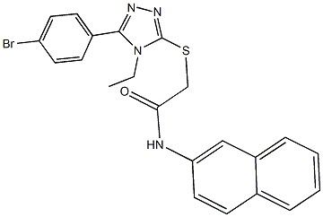 2-{[5-(4-bromophenyl)-4-ethyl-4H-1,2,4-triazol-3-yl]sulfanyl}-N-(2-naphthyl)acetamide 구조식 이미지