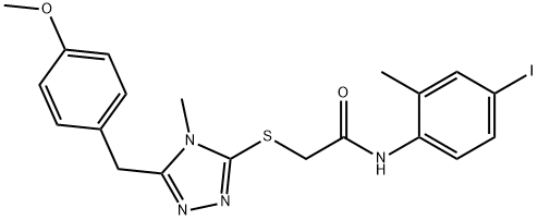 N-(4-iodo-2-methylphenyl)-2-{[5-(4-methoxybenzyl)-4-methyl-4H-1,2,4-triazol-3-yl]sulfanyl}acetamide Structure