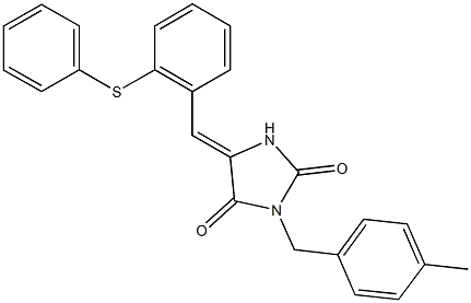 3-(4-methylbenzyl)-5-[2-(phenylsulfanyl)benzylidene]-2,4-imidazolidinedione Structure