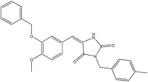 5-[3-(benzyloxy)-4-methoxybenzylidene]-3-(4-methylbenzyl)-2,4-imidazolidinedione 구조식 이미지