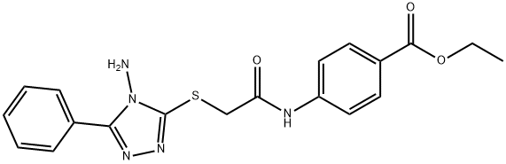 ethyl 4-({[(4-amino-5-phenyl-4H-1,2,4-triazol-3-yl)sulfanyl]acetyl}amino)benzoate 구조식 이미지