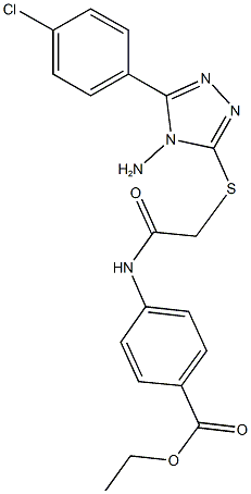 ethyl 4-[({[4-amino-5-(4-chlorophenyl)-4H-1,2,4-triazol-3-yl]sulfanyl}acetyl)amino]benzoate 구조식 이미지