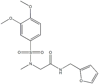 2-[[(3,4-dimethoxyphenyl)sulfonyl](methyl)amino]-N-(2-furylmethyl)acetamide 구조식 이미지