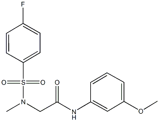 2-[[(4-fluorophenyl)sulfonyl](methyl)amino]-N-(3-methoxyphenyl)acetamide 구조식 이미지