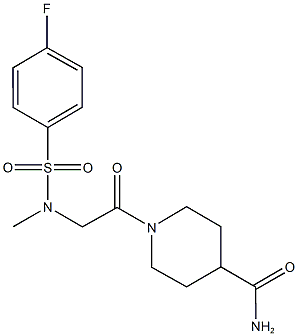 1-{[[(4-fluorophenyl)sulfonyl](methyl)amino]acetyl}-4-piperidinecarboxamide Structure